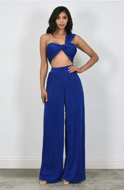 "Blue Knots" 2 pc Wide Leg pants \Set - Yacht Club Access